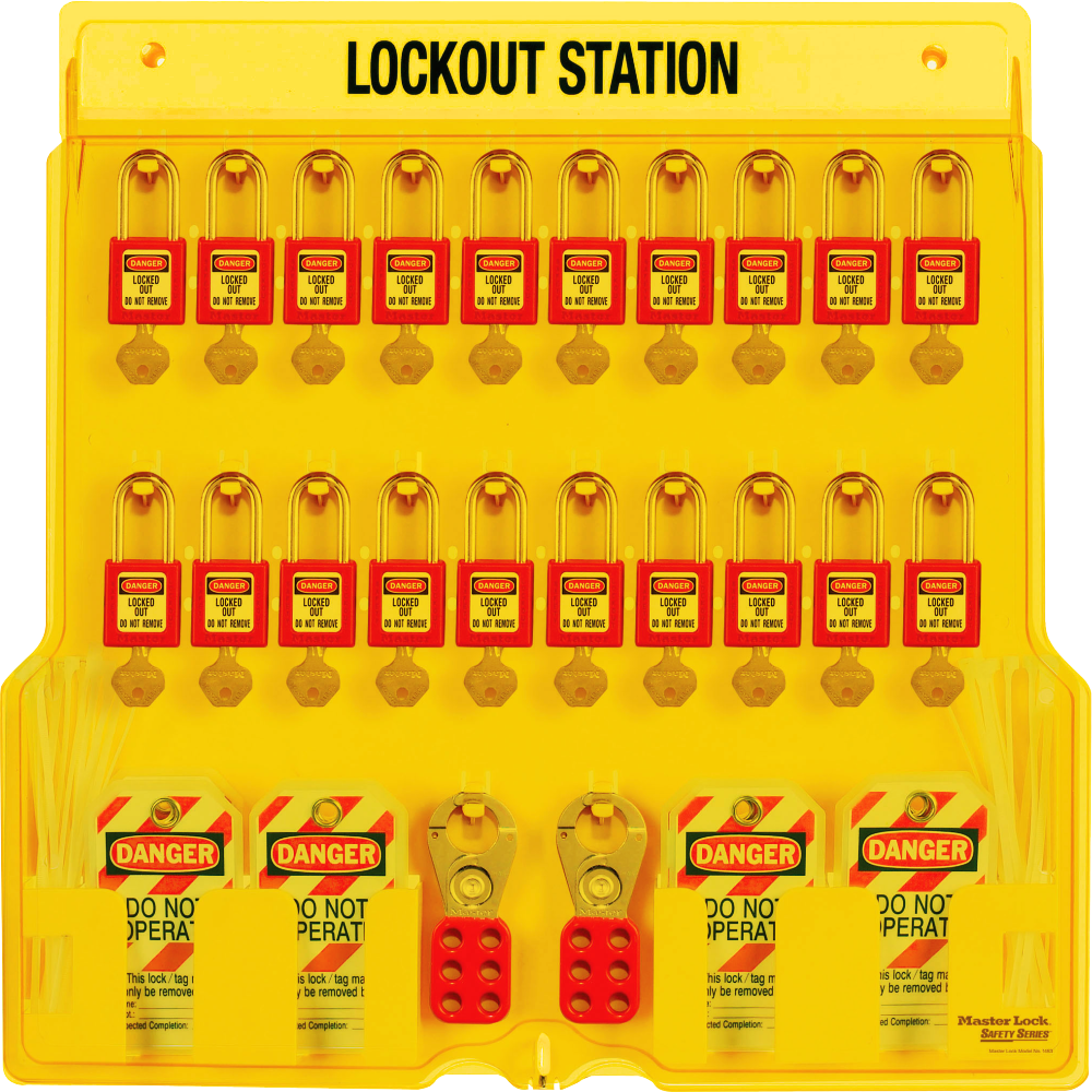 Lockout Tagout Station With Cover 20 Padlock Capacity