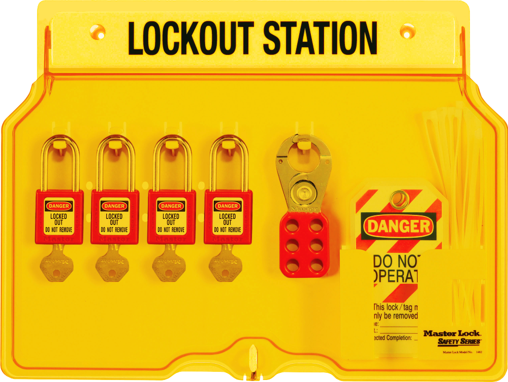 1482B Lockout Tagout Station With Cover 4 Padlock Capacity