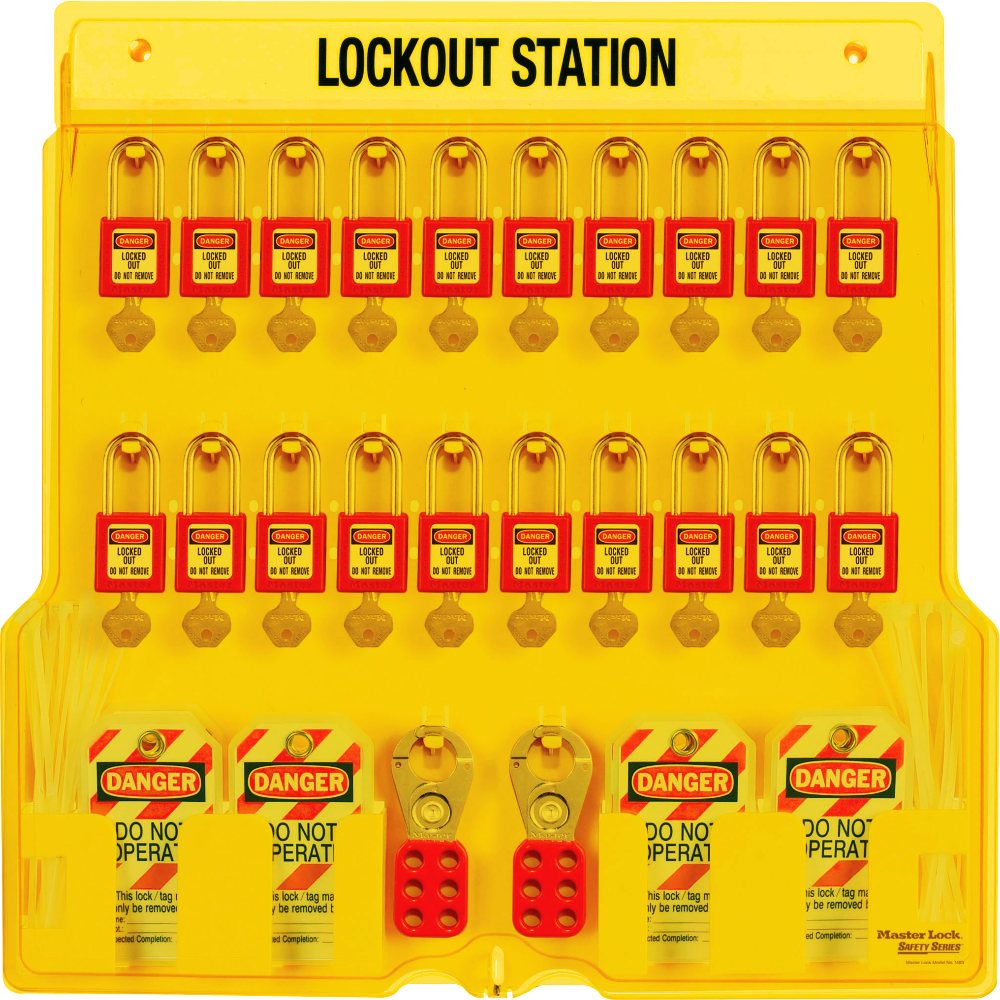 1484B Lockout Tagout Station With Cover 20 Padlock Capacity