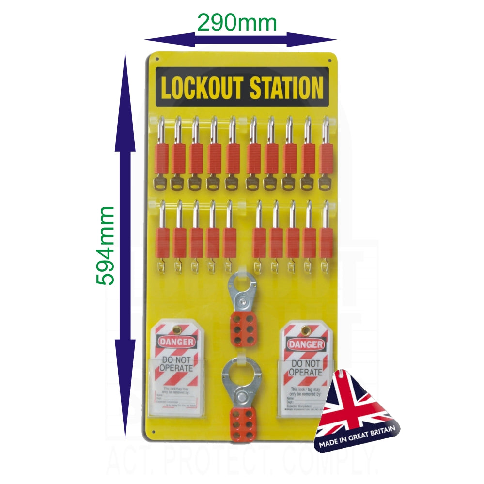 Lockout Tagout Board 20 Padlock Capacity