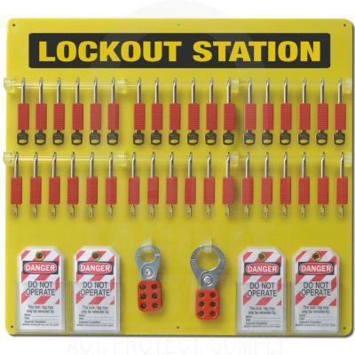 LOTOB36C Lockout Tagout Board 36 Padlock Capacity