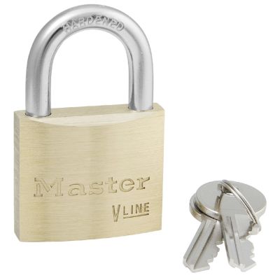 4140 V Line 40mm Brass Padlock