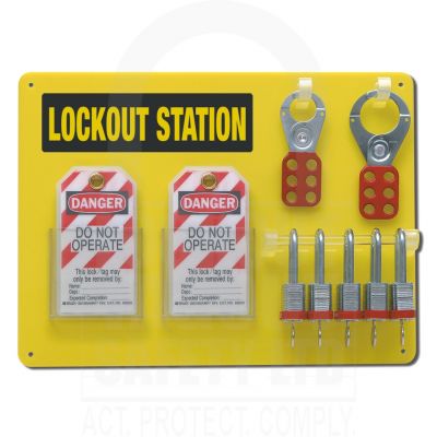 LOTOB05C Lockout Tagout Board 5 Padlock Capacity