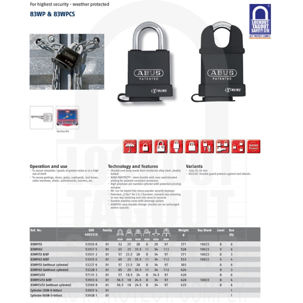 ABUS Weather Protected 53mm