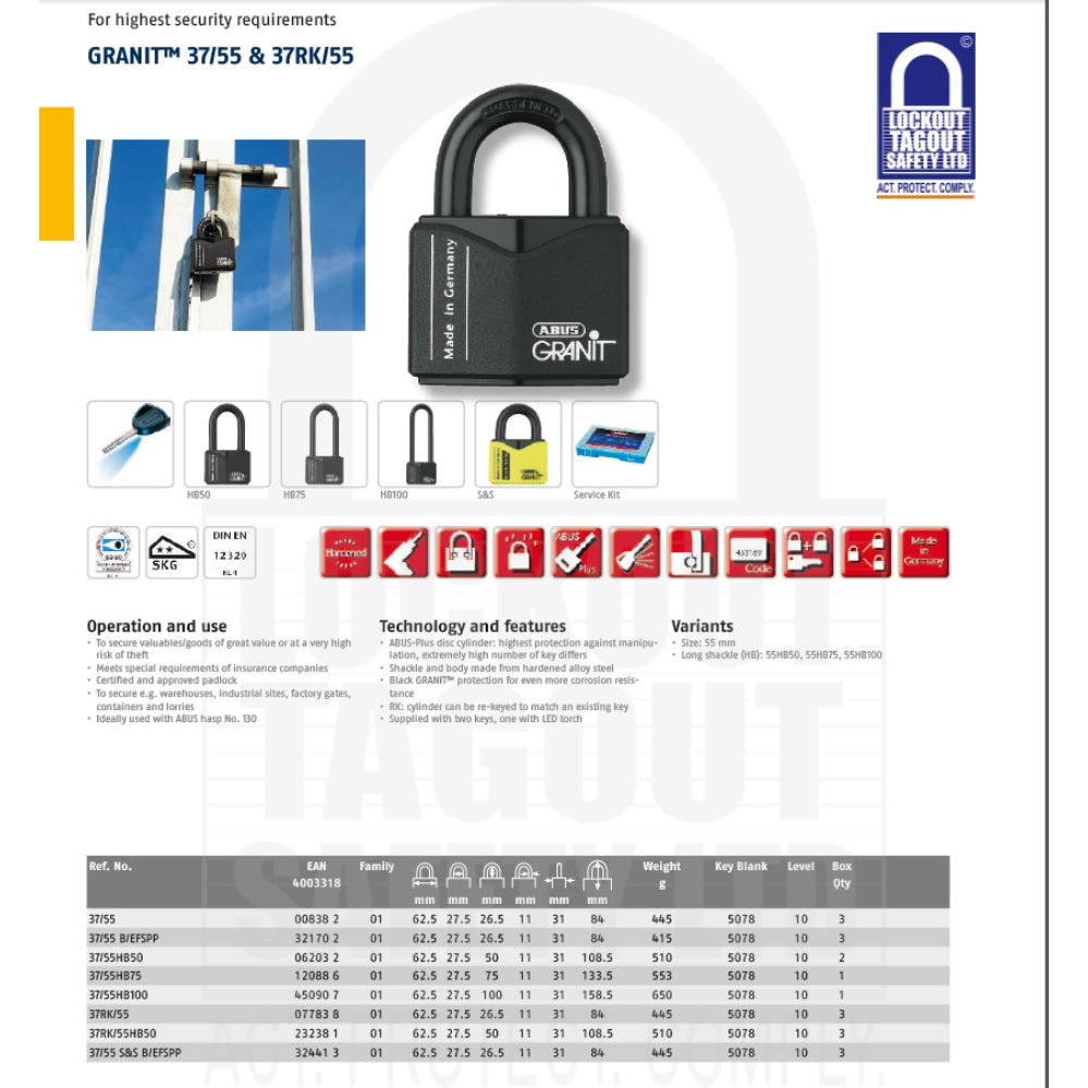 Abus 37/55 Granit Padlock