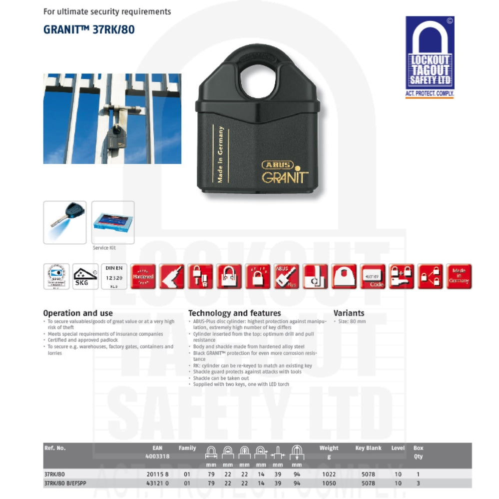 Abus 37RK/80 Granit Padlock