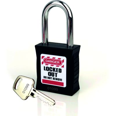 PL201-BLK Lockout Tagout Safety Padlock Black