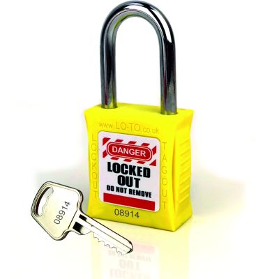 PL201-YEL Lockout Tagout Safety Padlock Yellow