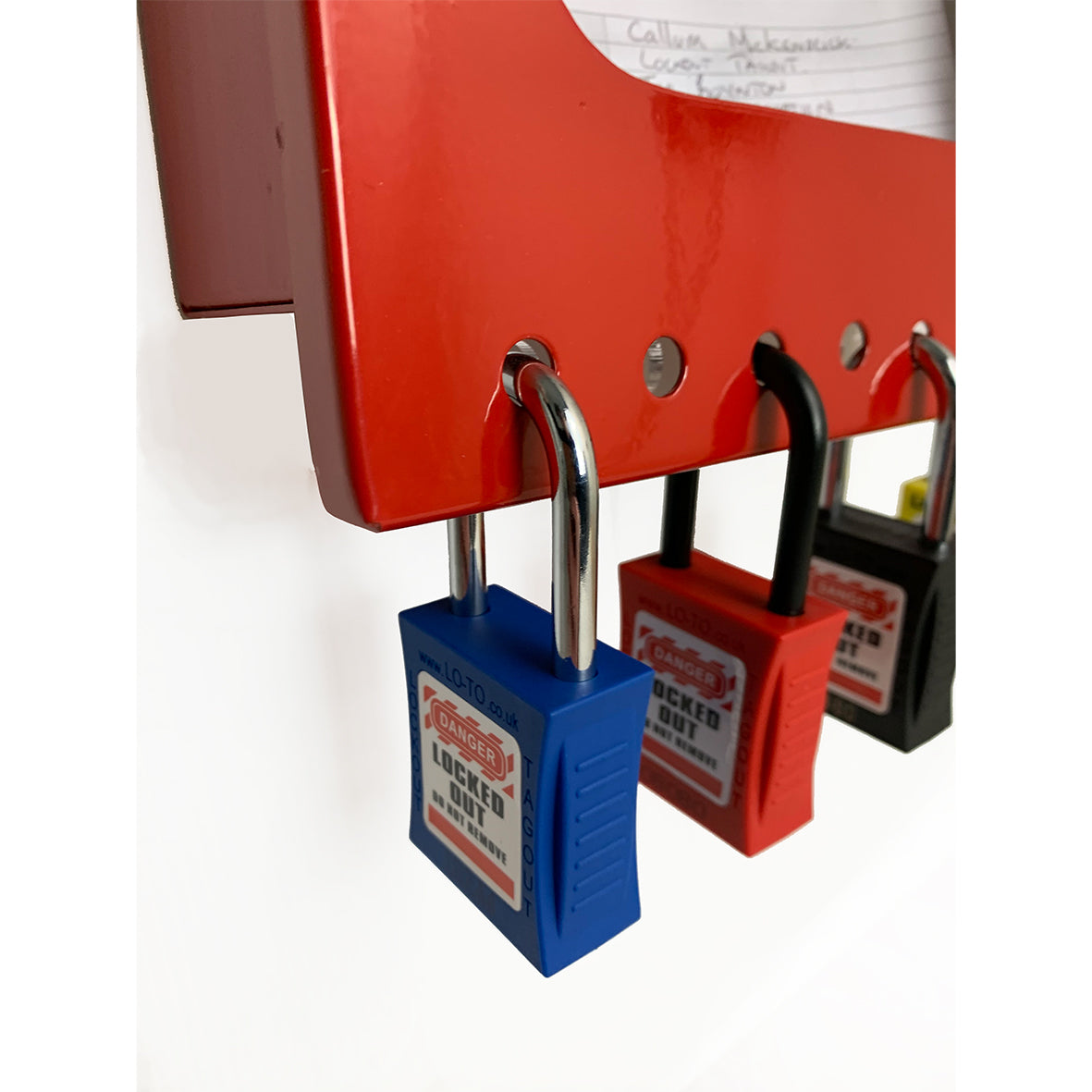 Tesco Custom Steel Wall Mounted Group Lockout Box with TMS Legend